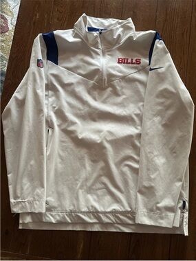 Nike Buffalo Bills NFL On Field Engineered Quarter Zip Travel Jacket Vented L